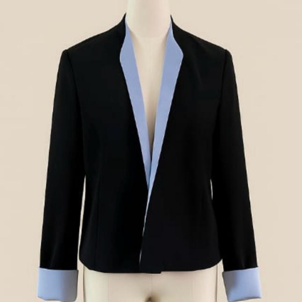 TEDDI PETITE, Black and Light Blue, Women's Jacket. Size: 8P. Good Condition.